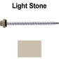 10 X 3" Zinc Aluminum Cap MINI-DRILLER Roofing Screws HI-LO THREAD Zinc Plated Carbon Steel Shank - EPDM Washer - Colored head