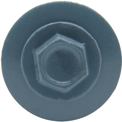#10 X 1" HI-LO Zinc Aluminum Cap Metal Roofing Screws - Hex Washer Head - Self starting/self tapping - EPDM washer. Colored head.