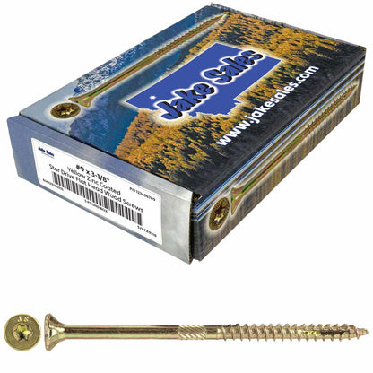 #9 Gold Star/Torx Drive Zinc Coated T-25 Flat Head Wood Screws