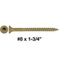 #8 x 3/4" - 2" Bronze Exterior Coated Wood Screw Torx/Star Drive Head - Multipurpose Exterior Coated Torx/Star Drive Wood Screws