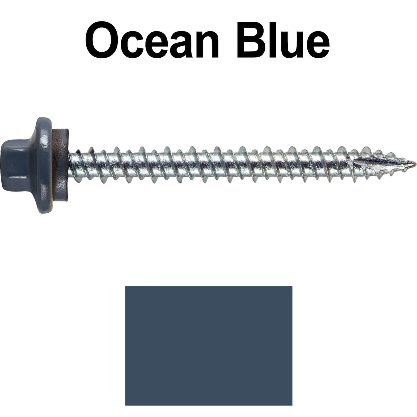 10 x 2” - STAINLESS HEX / ZINC Sheet Metal Roof Screw. Self starting metal to wood siding screws. EPDM washer. Colored head.