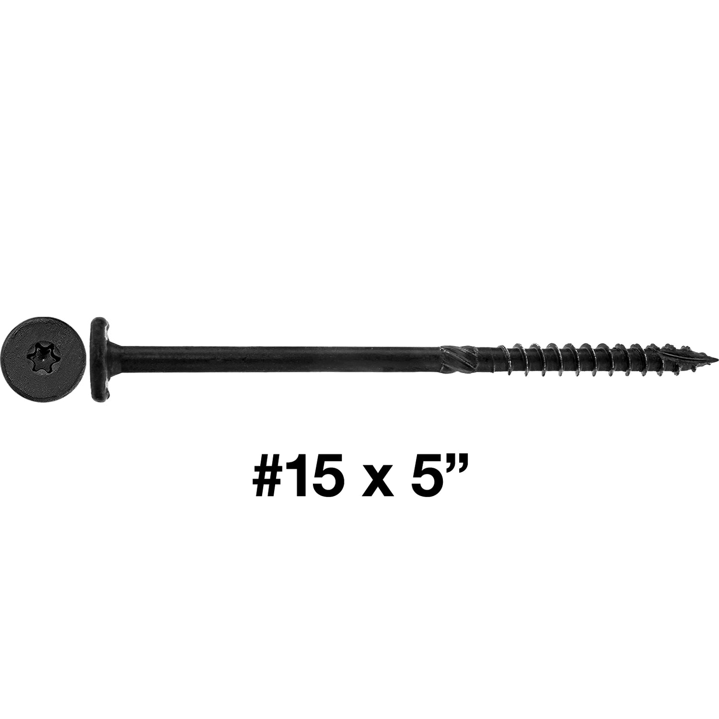 #15 Black Wafer Head Structural Lag Screws. Used for Log Construction, Timber Framing, Laminated Beams and Pole Barns Among Other Uses. T-30 Torx/Star Drive