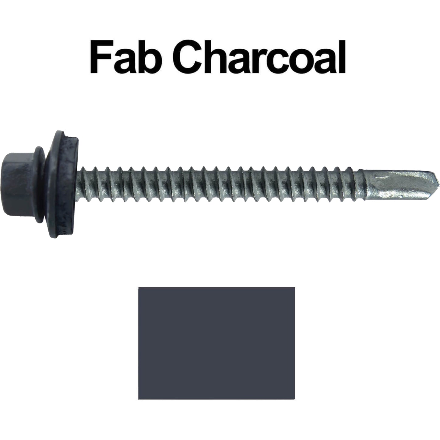 #12 X 3" Metal to Metal Type #3 Roofing Screws - Hex Washer Head - Self starting/self tapping - 5/8" EPDM washer. Colored head.