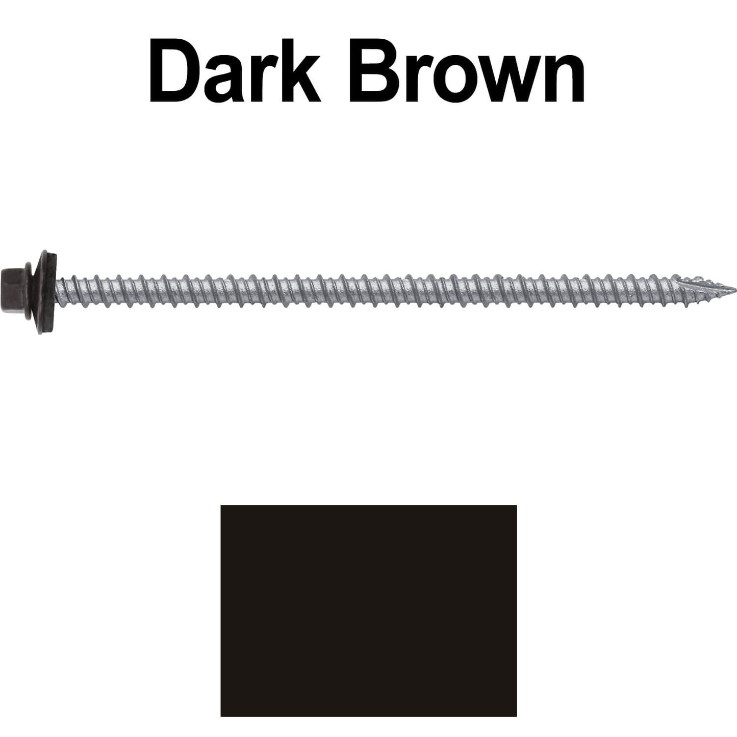 #10 x 4" Metal ROOFING SCREWS - Hex Washer Head - Self starting/self tapping - EPDM washer. Colored head.