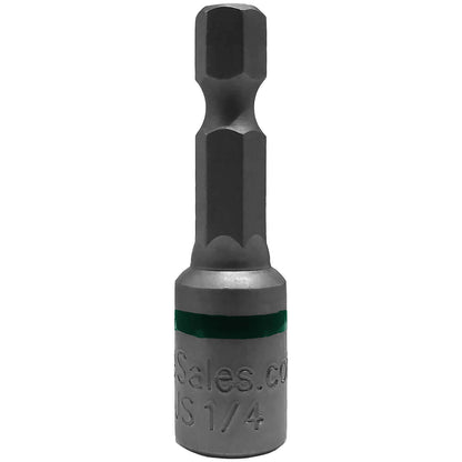 Magnetic Hex Head Driver Bits w/Quick Change Shank - Used for Installing Screws, Nuts, Bolts, etc. - Commonly Used for Metal Roofing Screws
