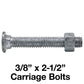 CARRIAGE BOLTS - Galvanized Bulk Chain Link Fence Carriage Bolts