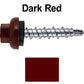 10 X 1" Zinc Aluminum Cap MINI-DRILLER Roofing Screws HI-LO THREAD Zinc Plated Carbon Steel Shank - EPDM Washer - Colored head