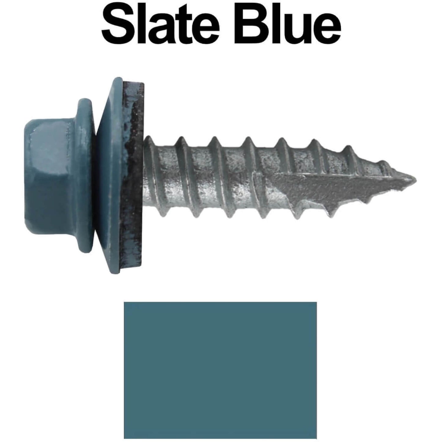 #14 x 1"  Metal ROOFING SCREWS - Hex Washer Head - Self starting/self tapping - EPDM washer. Colored head.