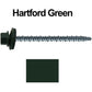 #10 x 3" Mini Driller Sheet Metal Roofing Screw - Hex Washer Head -  Self starting metal to wood siding screws. EPDM washer. Colored head.