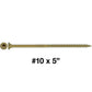 #10 x 2" - 6" Bronze Exterior Coated Wood Screw Torx/Star Drive Head - Multipurpose Exterior Coated Torx/Star Drive Wood Screws