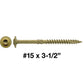 #15 Construction Lag Screw Exterior Coated Torx/Star Drive Heavy Duty Structural Lag Screw - Modified Truss Washer Head