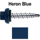 10 X 1" Zinc Aluminum Cap MINI-DRILLER Roofing Screws HI-LO THREAD Zinc Plated Carbon Steel Shank - EPDM Washer - Colored head