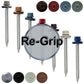 12 x 2-1/2" Stainless Steel Metal Roofing Screw - Hex Washer Head - Self starting/self tapping - EPDM washer. Colored head.