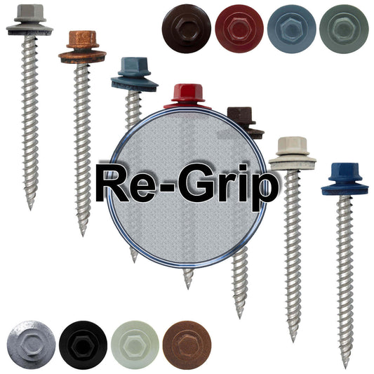 12 x 2-1/2" Stainless Steel Metal Roofing Screw - Hex Washer Head - Self starting/self tapping - EPDM washer. Colored head.