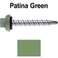 10 X 1-1/2” Zinc Aluminum Cap MINI-DRILLER Roofing Screws HI-LO THREAD Zinc Plated Carbon Steel Shank - EPDM Washer - Colored head