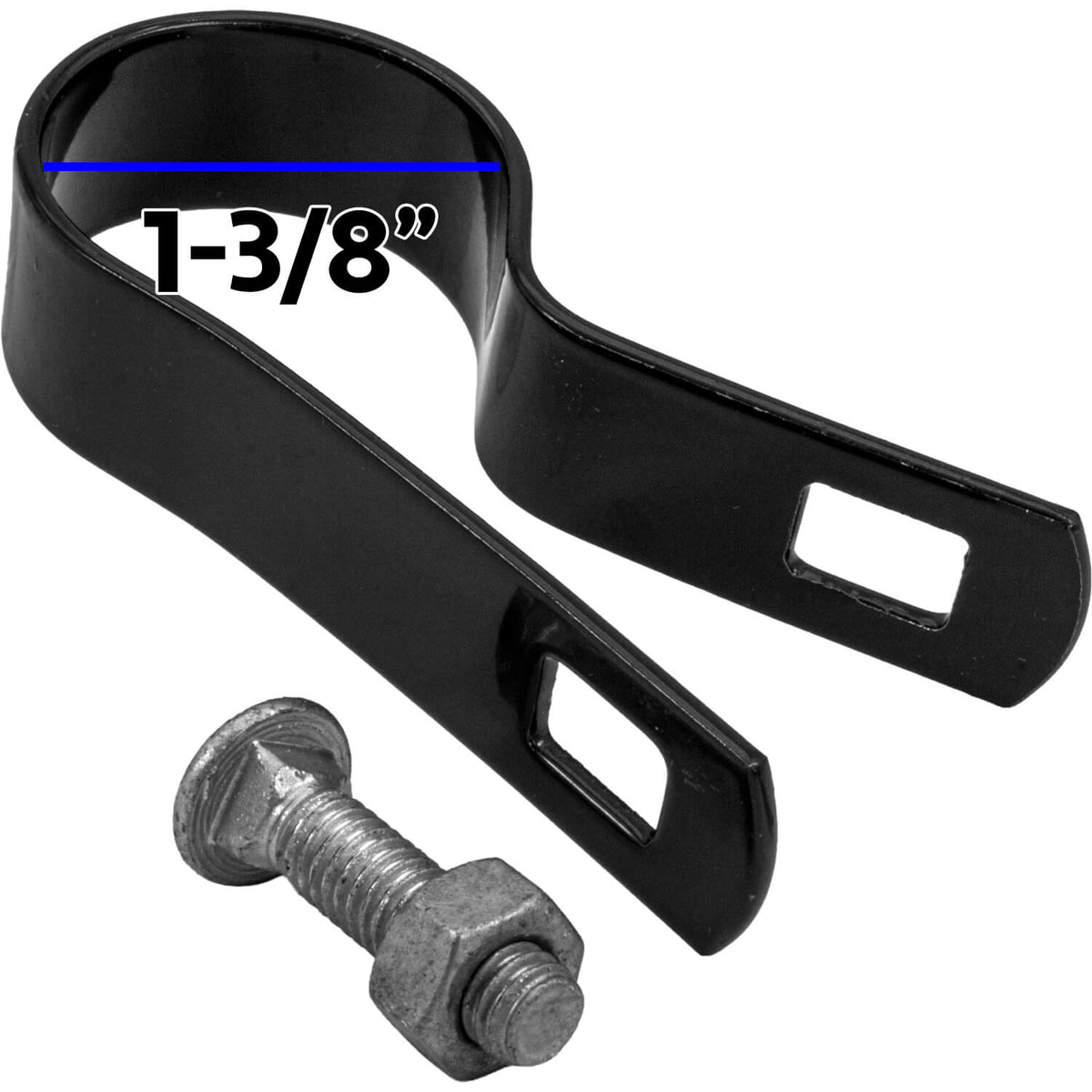 Tension Bands for Chain Link Fence -  BLACK Powder Coated Chain Link Tension Band