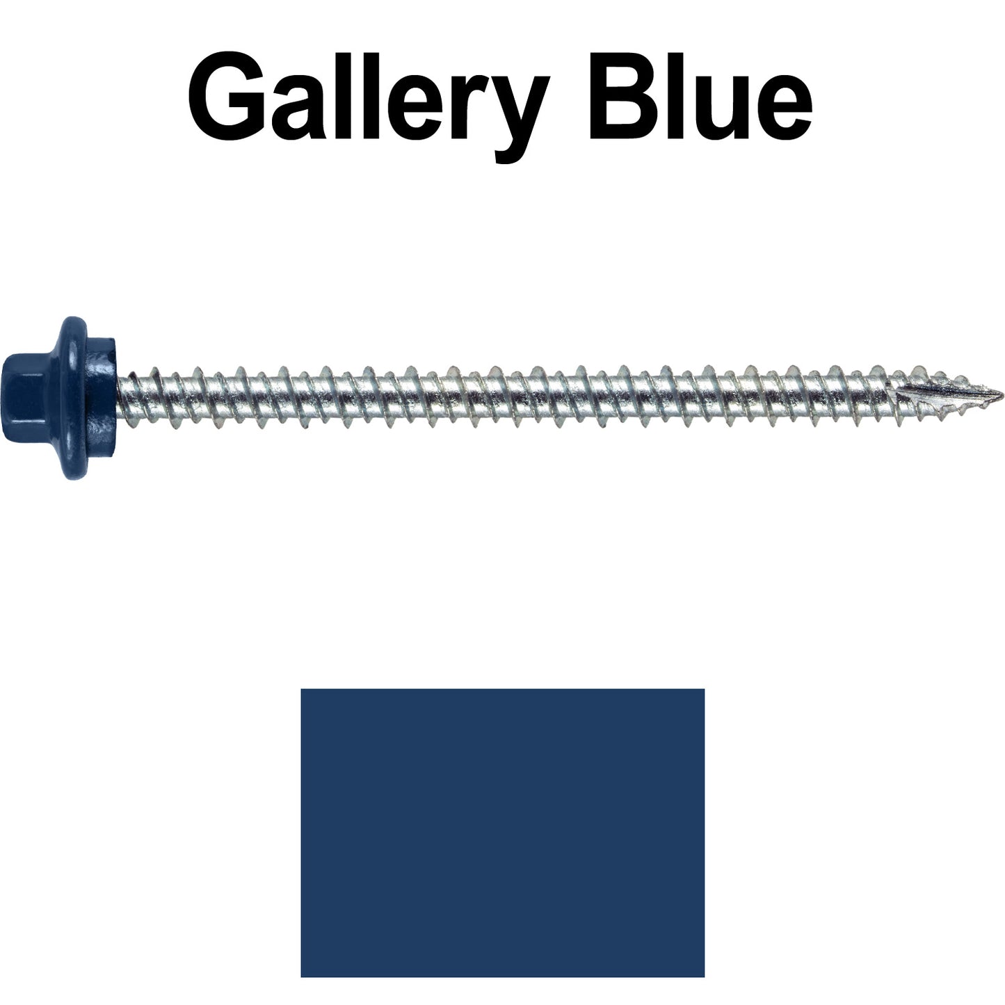 10 x 3” - STAINLESS HEX / ZINC Sheet Metal Roof Screw. Self starting metal to wood siding screws. EPDM washer. Colored head.