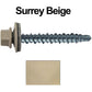 #10 x 1-1/2" Mini Driller Sheet Metal Roofing Screw - Hex Washer Head -  Self starting metal to wood siding screws. EPDM washer. Colored head.