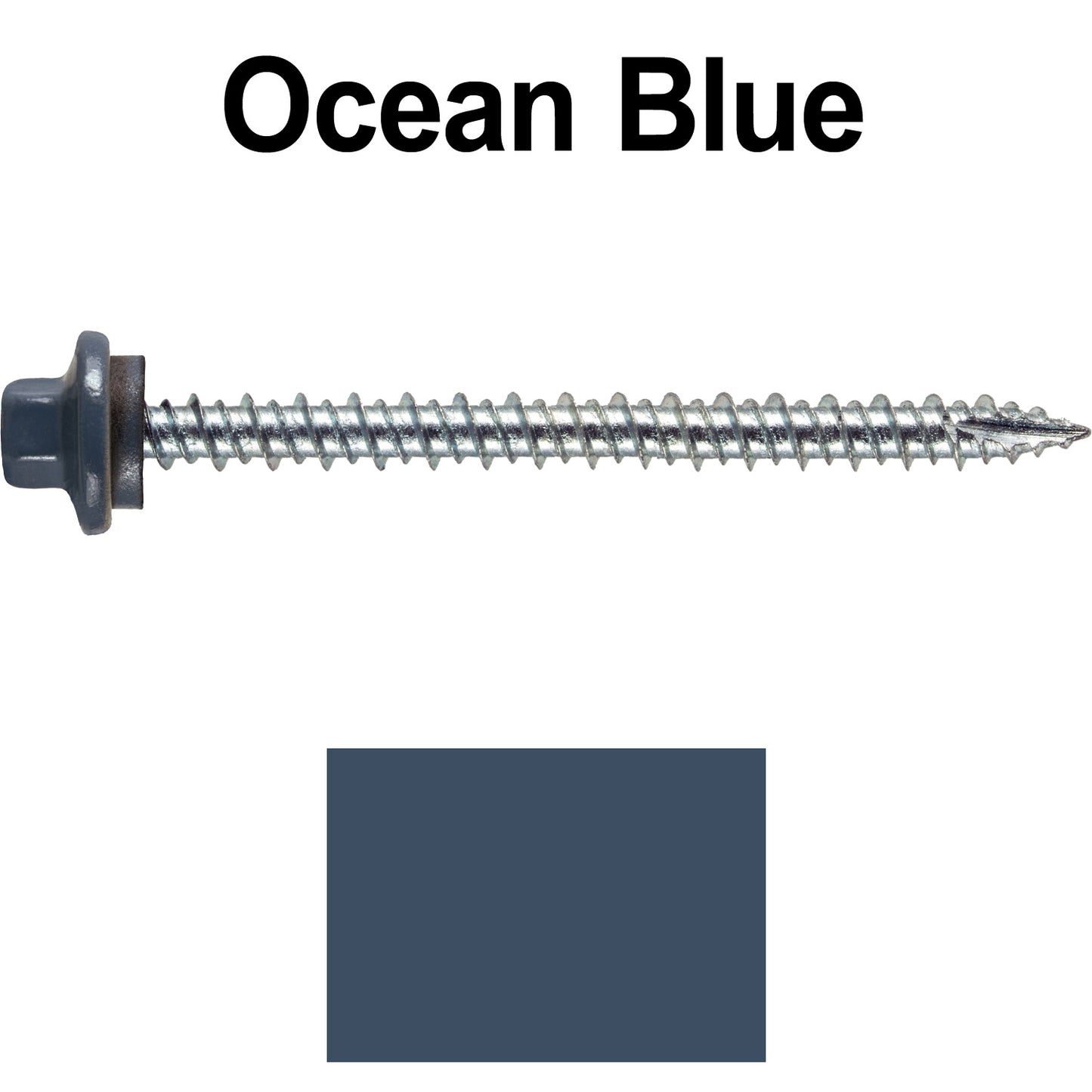 10 x 2-1/2” - STAINLESS HEX / ZINC Sheet Metal Roof Screw. Self starting metal to wood siding screws. EPDM washer. Colored head.