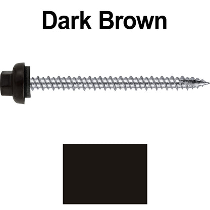 10 X 2-1/2" HI-LO Zinc Aluminum Cap Metal Roofing Screws - Hex Washer Head - Self starting/self tapping - EPDM washer. Colored head.