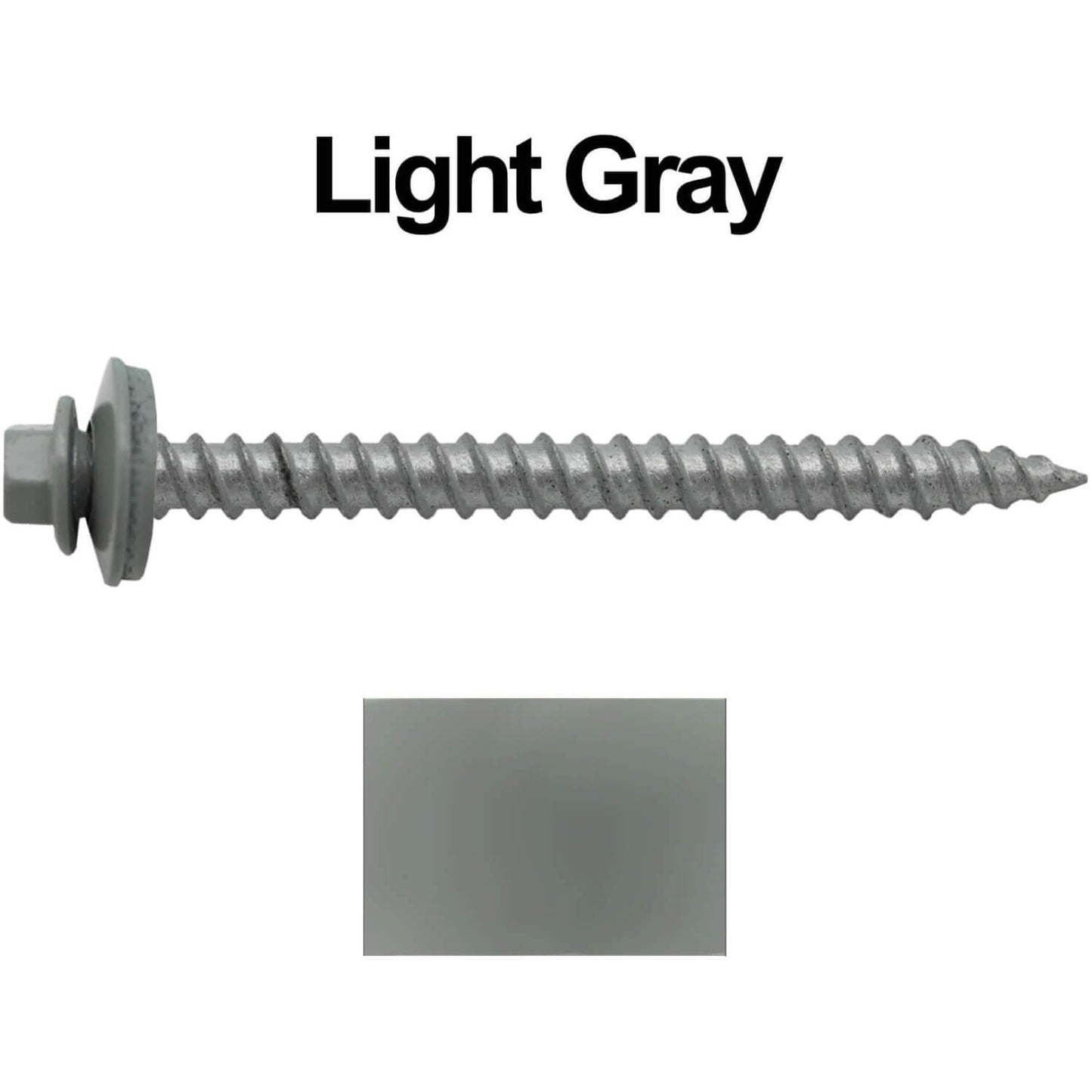 #12 x 2-1/2" RE-GRIP METAL ROOFING SCREWS - Hex Washer Head - Self starting/self tapping - EPDM washer. Colored head.
