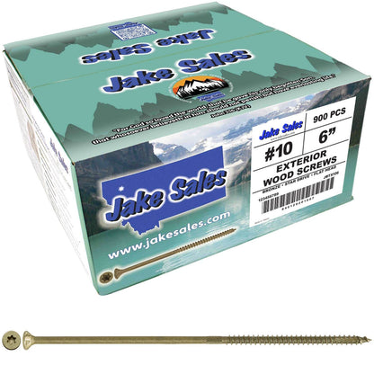 #10 x 2" - 6" Bronze Exterior Coated Wood Screw Torx/Star Drive Head - Multipurpose Exterior Coated Torx/Star Drive Wood Screws