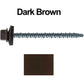 #10 x 3" Mini Driller Sheet Metal Roofing Screw - Hex Washer Head -  Self starting metal to wood siding screws. EPDM washer. Colored head.