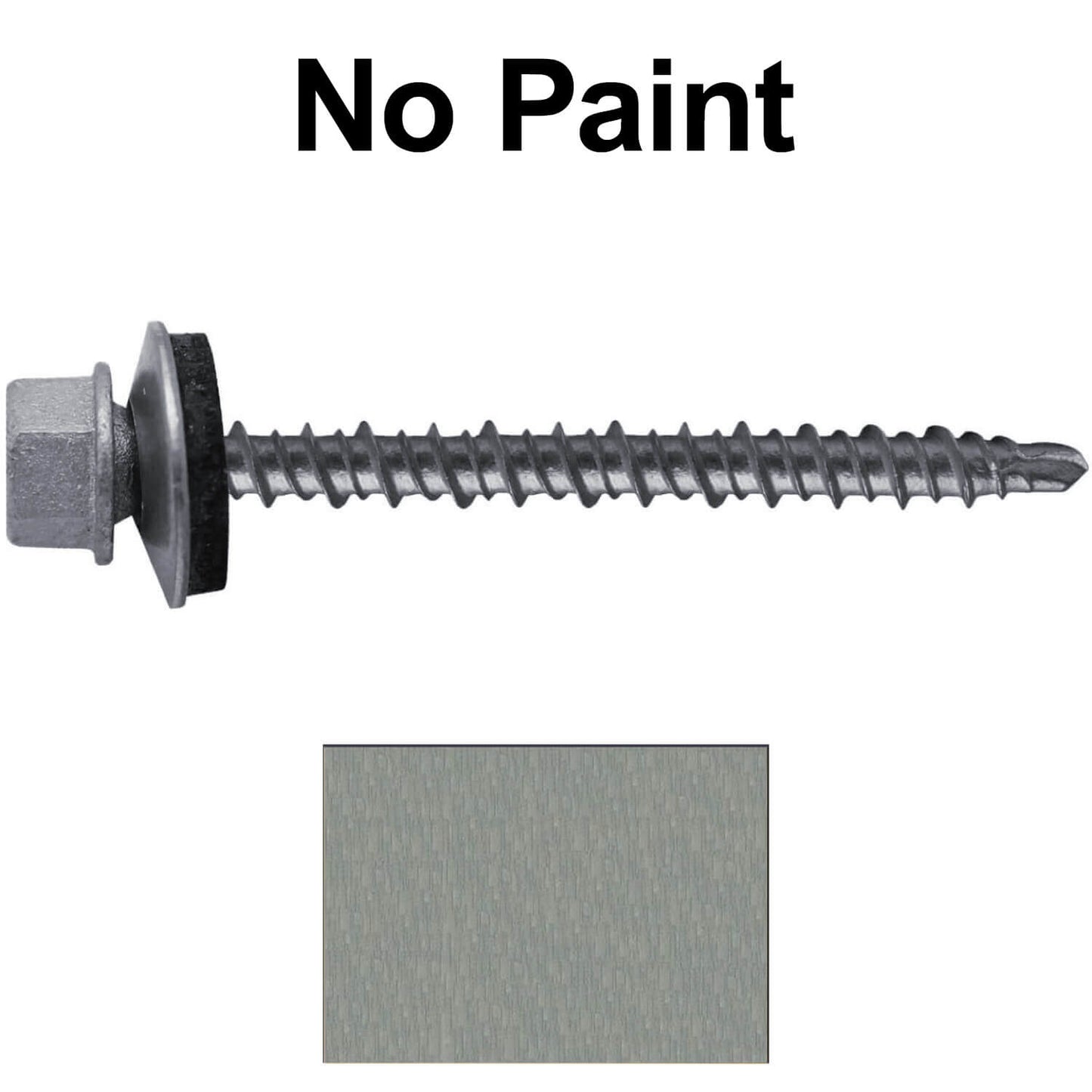 10 x 2-1/2" Metal ROOFING SCREWS - Hex Head Mini Driller - metal to wood siding screws - Self starting/self tapping - EPDM washer. Colored head.
