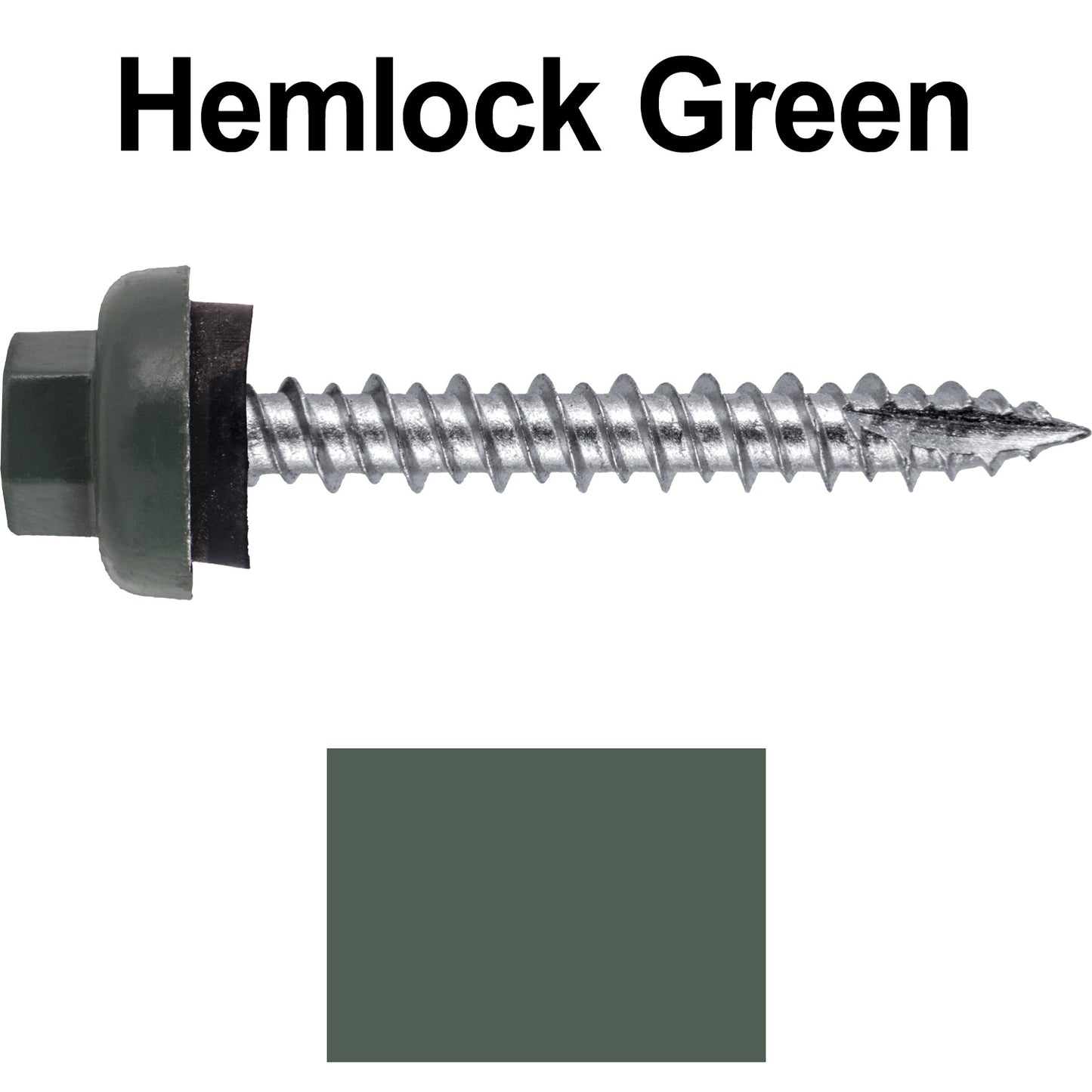 10 X 1-1/2" HI-LO Zinc Aluminum Cap Metal Roofing Screws - Hex Washer Head - Self starting/self tapping - EPDM washer. Colored head.