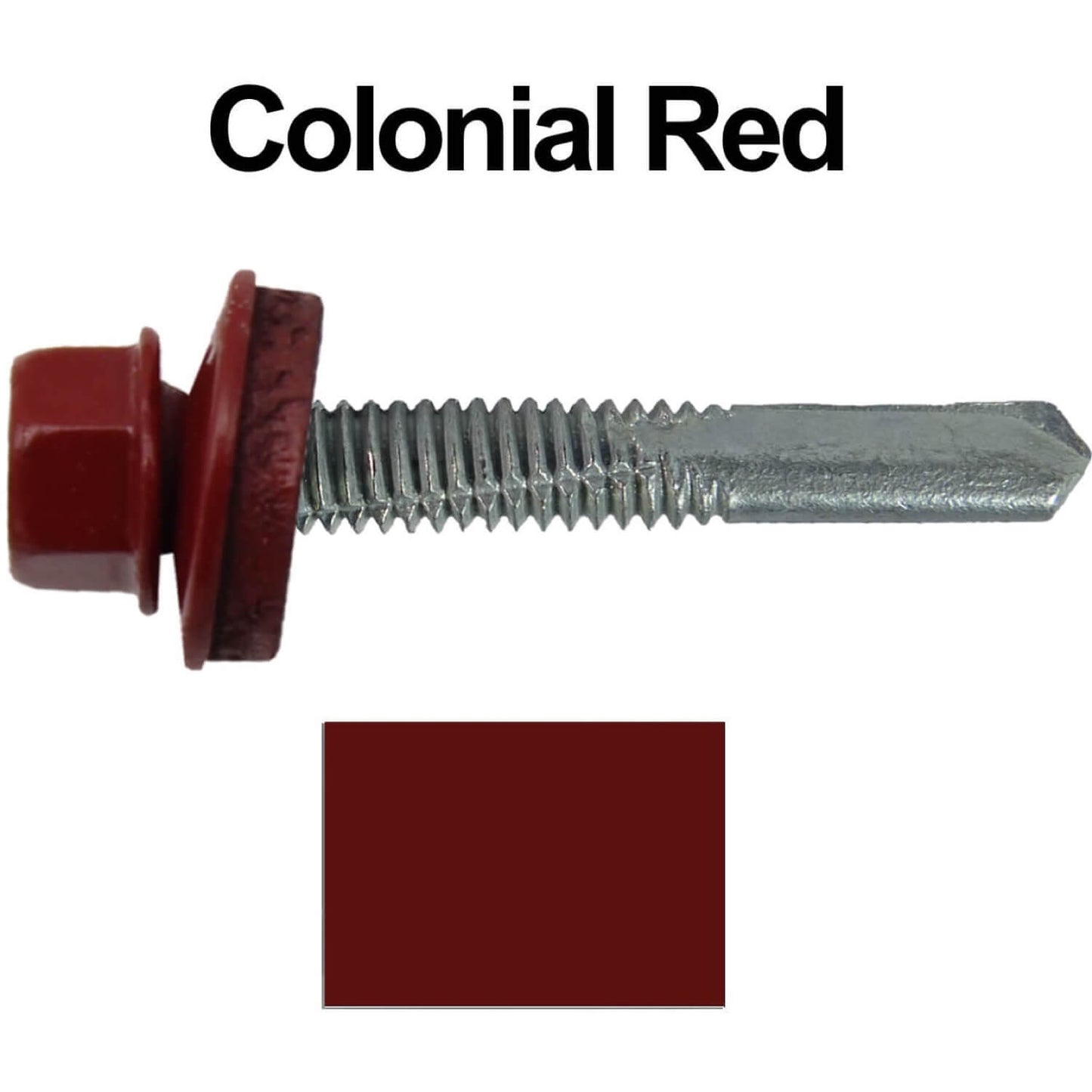 #12 x 1-1/2" Metal to Metal Type #5  Hex Head Drill Point Metal to Metal Roofing Screws. 9/16" EPDM Washer (250 Screws)