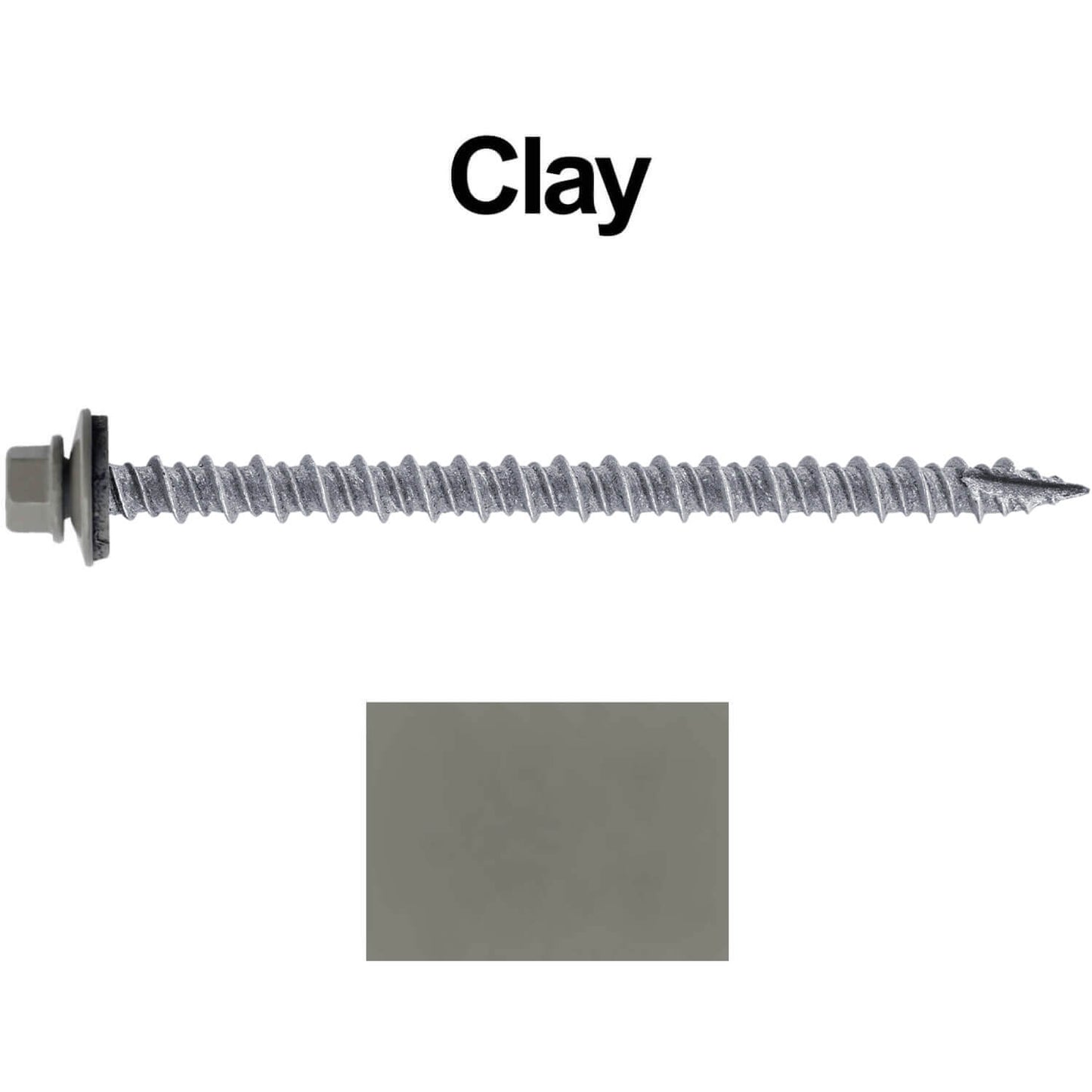 #10 x 3" Metal ROOFING SCREWS - Hex Washer Head - Self starting/self tapping - EPDM washer. Colored head.
