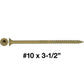 #10 x 2" - 6" Bronze Exterior Coated Wood Screw Torx/Star Drive Head - Multipurpose Exterior Coated Torx/Star Drive Wood Screws