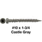 #10 x 1-3/4" Colored Composite Decking Wood Screws with Torx/Star Drive Head (T20 Bit), Exterior Coated, Compatible with Pressure Treated and ACQ Lumber