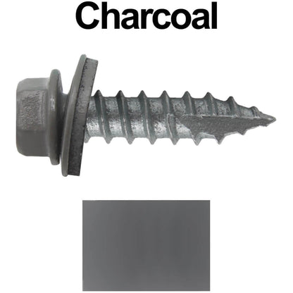 #14 x 1"  Metal ROOFING SCREWS - Hex Washer Head - Self starting/self tapping - EPDM washer. Colored head.