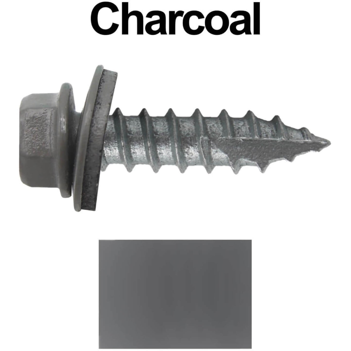 #14 x 1"  Metal ROOFING SCREWS - Hex Washer Head - Self starting/self tapping - EPDM washer. Colored head.