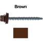10 x 2-1/2" Metal ROOFING SCREWS - Hex Head Mini Driller - metal to wood siding screws - Self starting/self tapping - EPDM washer. Colored head.