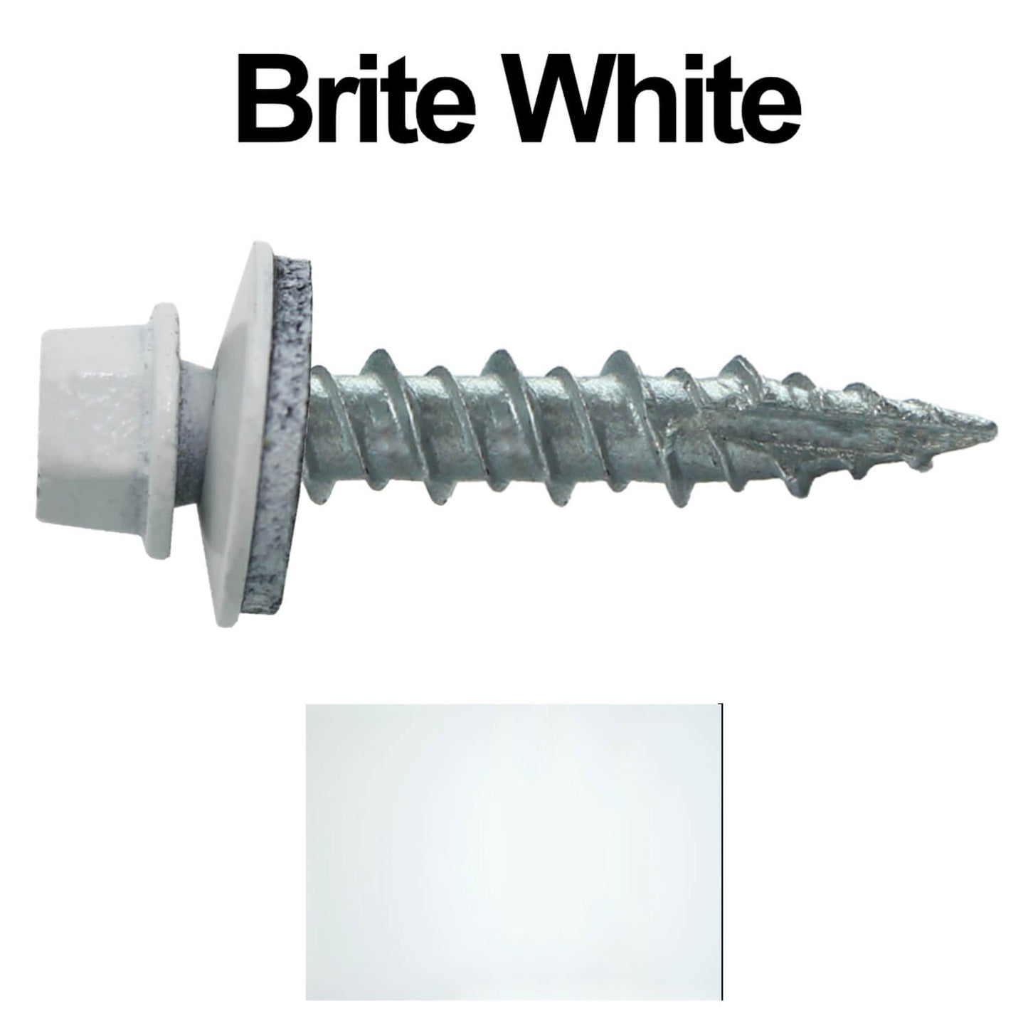 #10 x 1" Metal ROOFING SCREWS - Hex Washer Head - Self starting/self tapping - EPDM washer. Colored head.