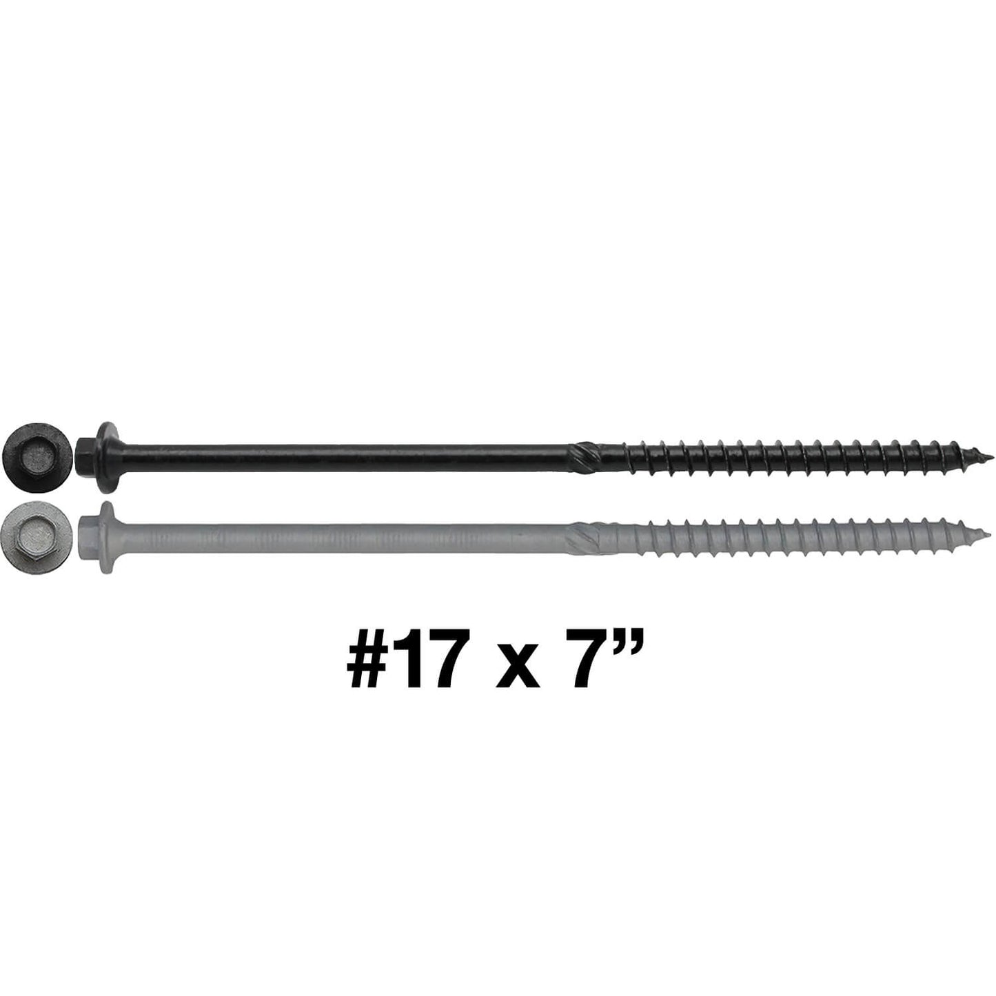 #17 Heavy Duty Structural Wood Screws - Exterior Coated Heavy Duty Wood Screws- Use for Fastening Ledger Boards, Large Timbers, Logs