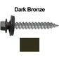 #12 x 1-1/2"  RE-GRIP METAL ROOFING SCREWS - Hex Washer Head - Self starting/self tapping - EPDM washer. Colored head.
