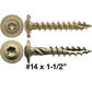 #14 Construction Lag Screws - Exterior Coated Torx/Star Drive Heavy Duty Structural Lag With Modified Truss Washer Head