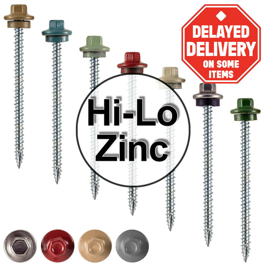 10 x 3” - STAINLESS HEX / ZINC Sheet Metal Roof Screw. Self starting metal to wood siding screws. EPDM washer. Colored head.