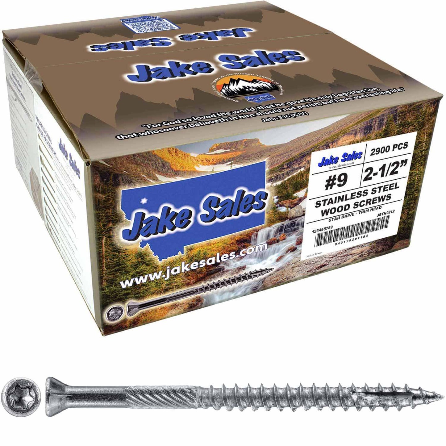 #9 Silver Star Stainless Steel TRIM HEAD Screw Torx/Star Head  - Stainless Steel TRIM HEAD Wood Screws