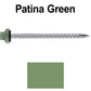 10 X 3“ HI-LO Zinc Aluminum Cap Metal Roofing Screws - Hex Washer Head - Self starting/self tapping - EPDM washer. Colored head.