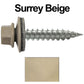 #9 x 1" Stainless Steel Metal Roofing Screws - Hex Washer Head - Self-Piercing (SP) tip metal to wood siding screws. EPDM washer. Colored head.