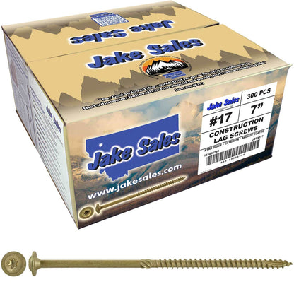 #17 Construction Lag Screw Exterior Coated Torx/Star Drive Heavy Duty Structural Lag - Modified Truss Washer Head