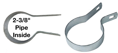 Tension Band for Chain Link Fence - Manufactured from Galvanized Steel to Prevent Rust. Tension Bands Wrap Around the Pipe on the Fence and Attach to a Tension Bar Holding the Chain Link Mesh