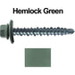 #10 x 1" Mini Driller Sheet Metal Roofing Screw - Hex Washer Head -  Self starting metal to wood siding screws. EPDM washer. Colored head.