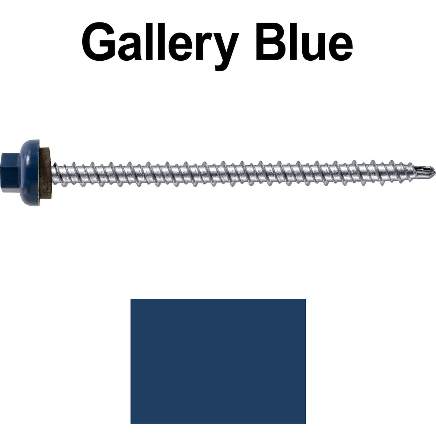 10 X 3" Zinc Aluminum Cap MINI-DRILLER Roofing Screws HI-LO THREAD Zinc Plated Carbon Steel Shank - EPDM Washer - Colored head