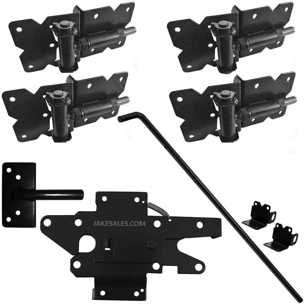 Vinyl Gate Kits in Standard and Self-Closing for Single and Double Gates. Choose from Black or White With or Without Drop Rods. Standard and Extended Gate Latches