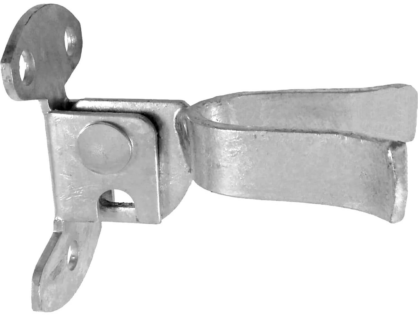Galvanized Wall Mount (Flat Back) Fork Gate Latch -  Easily Mounts to Wooden Gate Post or Wall with Screws or Lag Bolts